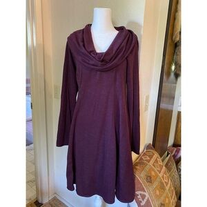 Max Studio Purple Cowl Neck Long Sleeve Dress